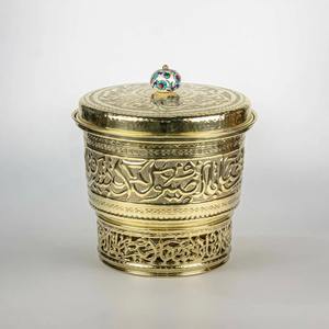 Casserole en métal arabe de style du Moyen-Orient réchauffeur d'aliments Design antique réchauffeur d'aliments marmite maison hôtel - Product Image 6