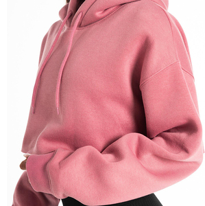 Haga su propio logotipo Sudaderas con capucha cortas para mujer Precio barato Logotipo profesional más vendido Sudaderas con capucha cortas para mujer - Product Image 4