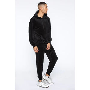 New Velvet Thickened Sweatshirt for Men Casual Solid Long Sleeve Loose Tops Autumn Winter Hooded Pullover <b>Velour</b> Fabric - Product Image 4