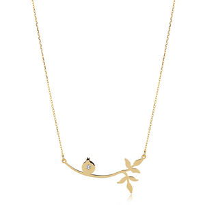 Collier avec pendentif artisanal en forme de branche de grenade en zircon, vente en gros, fabrication turque, plaqué rhodium, argent sterling 925 - Product Image 1