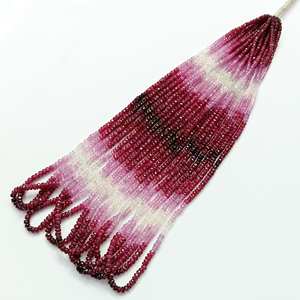 Cuentas de piedras preciosas Rondelle facetadas de rubí natural de Mozambique para fabricación de joyas, precio al por mayor, cuentas de rubí sombreadas, hebras a granel de 16" - Product Image 2