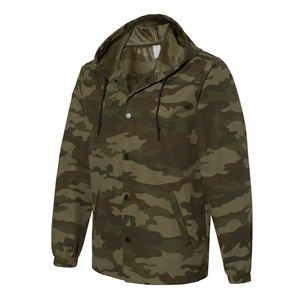 Chaqueta cortavientos con capucha de camuflaje para hombre, ropa de calle ligera e impermeable para exteriores, chubasquero de camuflaje con logotipo personalizado - Product Image 3