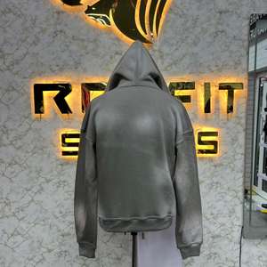 Sweat à capuche zippé pour homme de style professionnel, qualité supérieure, 100% coton, fabriqué en usine, imprimé en relief, prix bas, très demandé - Product Image 6