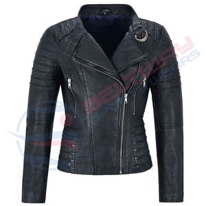 Mode dame lavé professionnel fabriqué en usine 2024 vestes vertes en cuir de haute qualité pour dames nouveau Style femmes hiver - Product Image 5