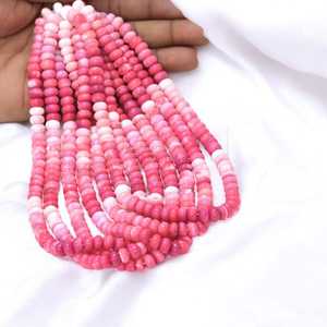 Perles en pierre rondelle lisse opale ombragée rose moutarde naturelle 7mm 10mm pour la fabrication de bijoux en pierres précieuses en vrac provenant de l'Inde - Product Image 6