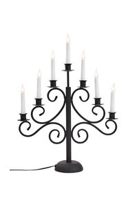 Ménorah en fer noir artisanal avec base en bois massif pour des améliorations élégantes de la décoration intérieure moderne - Product Image 5