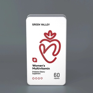 Scatola Biodegradabile per Integratori Vitaminici con Stampa Cuore Fragola Rossa, Confezione in Polpa Modellata a Cavità Singola - Product Image 2
