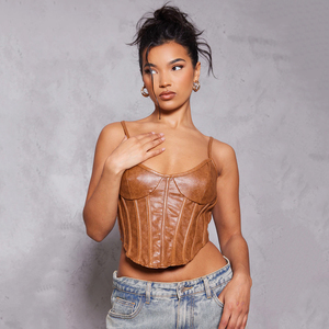 Corset en cuir véritable grande taille pour femmes sur le buste nouveau Design haut respirant nouveau Shaper avec noyau en acier avec Design Premium - Product Image 3