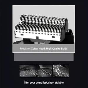 Afeitadora Eléctrica Recargable Inalámbrica para Hombre, Recortadora Rotativa Facial, Resistente al Agua IPX7, Idioma de Funcionamiento Alemán, Incluye Estuche - Product Image 5