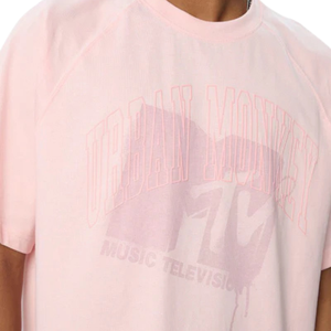 Camisetas de Hombre de Algodón 100% Lavado, Corte Holgado, Color Rosa Claro, Estilo Vintage, Ropa Urbana Informal, Suave y Transpirable para Uso Diario - Product Image 6