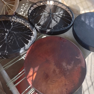 กลองหมอผีทรงกลม16นิ้วทำด้วยมือพร้อมกรอบกรอบหนังแพะกลองหมอผีพร้อมหนังแพะซ่อน18นิ้ว - Product Image 3