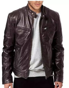 Dernière veste design originale en cuir pour hommes avec logo personnalisé manches régulières grande taille respirant écologique - Product Image 4