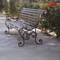 Banc de patio en fer antique contemporain TTD - Meubles d'extérieur