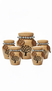 Mini urne de crémation en bois de rose, manguier et arbre de vie en résine faits à la main Boîte commémorative personnalisée pour les cendres - Product Image 4