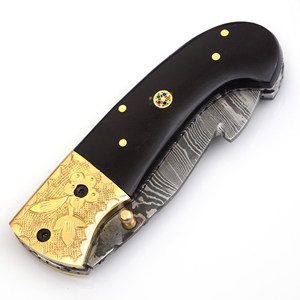 Venta al por mayor PRESTIGE BLADES personalizado de alta calidad OEM/ODM hecho a mano de acero de Damasco Drop Point Straight Edge cuchillo de caza al aire libre - Product Image 5