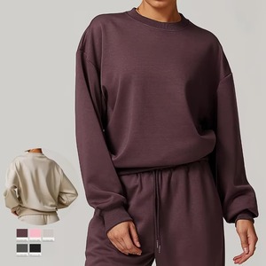 Sudaderas con capucha y sudaderas extragrandes con lentejuelas estampadas de invierno para mujer-Mezcla de algodón y poliéster Mangas con hombros caídos Estilo de calle - Product Image 1