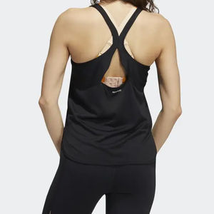 Venta al por mayor personalizable 3D bordado de secado rápido transpirable sin mangas Crop Tops Tank Tops sólido Jersey para Yoga establece su logotipo - Product Image 2