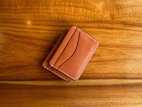Porte-cartes vintage en cuir pleine fleur tanné végétal marron, patiné, durable, haute qualité, couleur et logo personnalisables