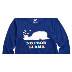 Maglietta Pigiama Casual da Ragazza Max Olivia con Stampa Llama Blu Taglia Media Primavera in Morbido Jersey con Elastico in Vita e Tecnica Tie-Dye - Product Image 2