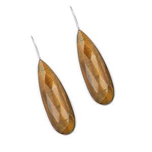 Pendientes de Plata de Ley 925 Hechos a Mano con Ojo de Tigre, Joyería de Piedras Preciosas Naturales para Niñas y Mujeres, Artículo de Regalo de Moda E0598-GS - Product Image 3