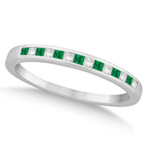 Anillo de Compromiso con Diamante Corte Princesa y Esmeralda, Oro Blanco de 18k, 0.34ct, Romántico, Geométrico, Delicado, Certificado IGI, Joyería para Promesas - Product Image 1