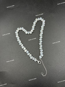 สร้อยคอเทนนิสทรงลูกแพร์คลาสสิก ประดับเพชรโมอิสซาไนต์ สีเงิน หรูหรา สร้อยคอชอคเกอร์สำหรับเจ้าสาว เครื่องประดับโดดเด่น - Product Image 4