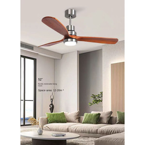 Lámpara Ventilador Moderna de 3 Aspas de Madera Sólida con Motores AC y DC, Fuente de Luz LED y Control Remoto para Hogar, Comedor, Sala de Estar y Habitaciones Infantiles - Product Image 5