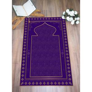 Tapis de prière violet : Tapis de culte religieux moderne imprimé, tapis fin non tissé - Product Image 4