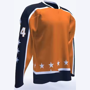 Camiseta de Hockey sobre Hielo Sublimada Personalizada, Transpirable, Unisex, con Parches, Uniforme de Hockey al por Mayor, Parte Superior Lisa de Malla de Poliéster - Product Image 6