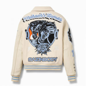 Vestes Letterman Varsity personnalisées pour hommes comprenant un corps en laine, des manches en cuir véritable et une broderie en chenille de qualité supérieure - Product Image 2