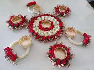 Ensemble de décoration indienne fait à la main pour décoration de la maison, Diwali cadeau de retour pour la maison, décoration de bureau, centre de table de mariage, tapis Rangoli - Product Image 2