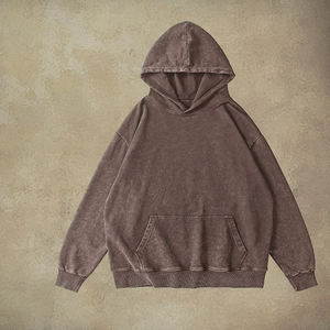 Pull à capuche en coton lourd personnalisé vieilli épaules tombantes délavées soleil délavé vintage délavé à l'acide sweats à capuche pour hommes surdimensionnés - Product Image 3