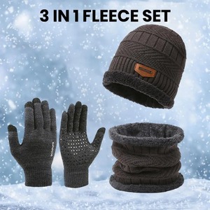 Ensemble personnalisé de chapeau, écharpe et gants coupe-vent unisexe, accessoires d'hiver confortables, 100% coton, doux, chaud, pour le cyclisme en plein air - Product Image 6