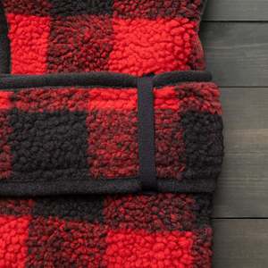 Bán buôn kẻ sọc <span class=keywords><strong>Sherpa</strong></span> cách điện đôi lớp lông cừu Dog Coat trùm đầu Dog Warmer Áo khoác - Product Image 2