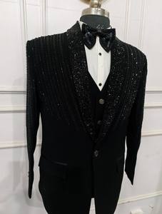 Costume trois pièces noir élégant pour hommes, adapté pour les mariages et les événements officiels, classique, élégant, intemporel, grande taille - Product Image 3