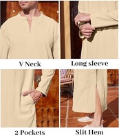 Broderie personnalisée, impression, thobes pour hommes, vêtements musulmans turcs arabes islamiques, grande taille, respirant, vente en gros, longue jubba pour hommes, thobe