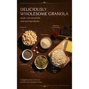 Granola au chocolat et aux noisettes - Céréales instantanées pour le petit-déjeuner pour adultes, style sec, emballage en boîte et en sachet - Product Image 5