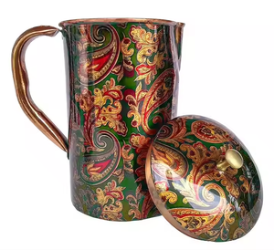 Handmade Pure <b>Copper</b> <b>Jug</b> Handle Eco-Friendly Classic Style for Water Storage Drinking Hotels Home Parties-Crescent Crafts - Product Image 2