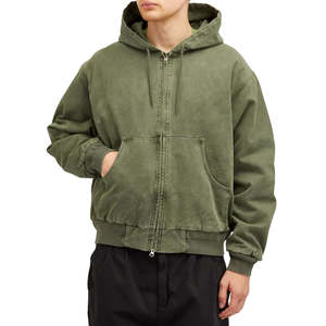 Chaqueta Bomber Corta para Hombre, Estilo Vintage, 100% Algodón, Lavada, con Bolsillo Frontal con Cremallera, Gruesa, Ecológica, Personalizable al por Mayor, Nueva Colección 2026 - Product Image 6