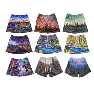 กางเกงขาสั้นระบายอากาศของผู้ชายแฟชั่นฤดูร้อนมีกระเป๋าพิมพ์ซับลิเมชันตามสั่ง - Product Image 6