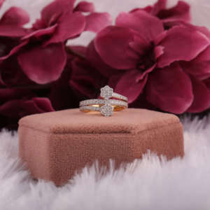 Custom Designed Flower Shape Round Cut 18KT <b>Gold</b> Diamond Full Iced <b>Ring</b> for Her Wedding Surprise Gift New Classic Trendy Style - Product Image 3