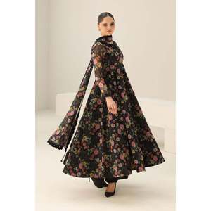 Ensemble de costume en mousseline de soie brodée pour femmes PR-1158 - Product Image 3