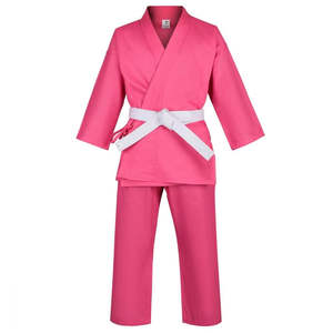 2025 Custom OEM Pink Karate Suits Martial Arts Uniforms YasinWears Adult Cotton Karate Suit Medium <b>Weight</b> Elastic <b>Trousers</b> - Product Image 2