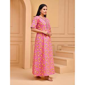 Camisón Rosa Cómodo 100% Algodón, Tela Popelina Suave, Cierre con Botones, Logotipo Personalizable, Talla XL, Suministro ODM, Animal - Product Image 5