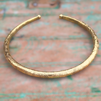 Collier ras du cou ajustable en laiton plaqué or, fait main, style bohème ethnique tribal, pour usage quotidien et fêtes, Winsome Art