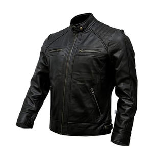 Chaqueta de motorista de cuero con capucha de alta calidad Hector Brown, cuello levantado personalizable, temporada de invierno, ¡elección perfecta! - Product Image 3