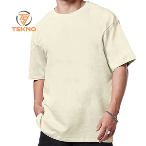 Qualité supérieure 100% coton pour hommes T-shirt coupe surdimensionnée respirant style été tricoté avec impression de logo personnalisé et longue longueur - Product Image 1