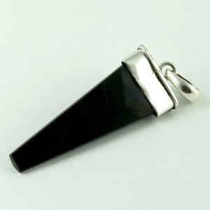 Magnifique!! Pendentif en argent Sterling 925 Onyx noir en forme de crayon, bijoux en argent 925, bijoux en argent indien en ligne - Product Image 2