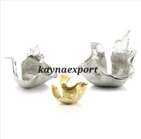Bol unique en métal de luxe moderne, écologique, de conception artistique, plaqué or et argent, pour la décoration de table, les fêtes et les mariages, bol personnalisé
