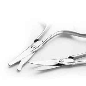 High Quality 2Pc Set Professional Eyebrow Beauty Curved <b>Cuticle</b> Scissors Manicure Clipper Sharp Stainless Steel Mirror Finish - Product Image 5